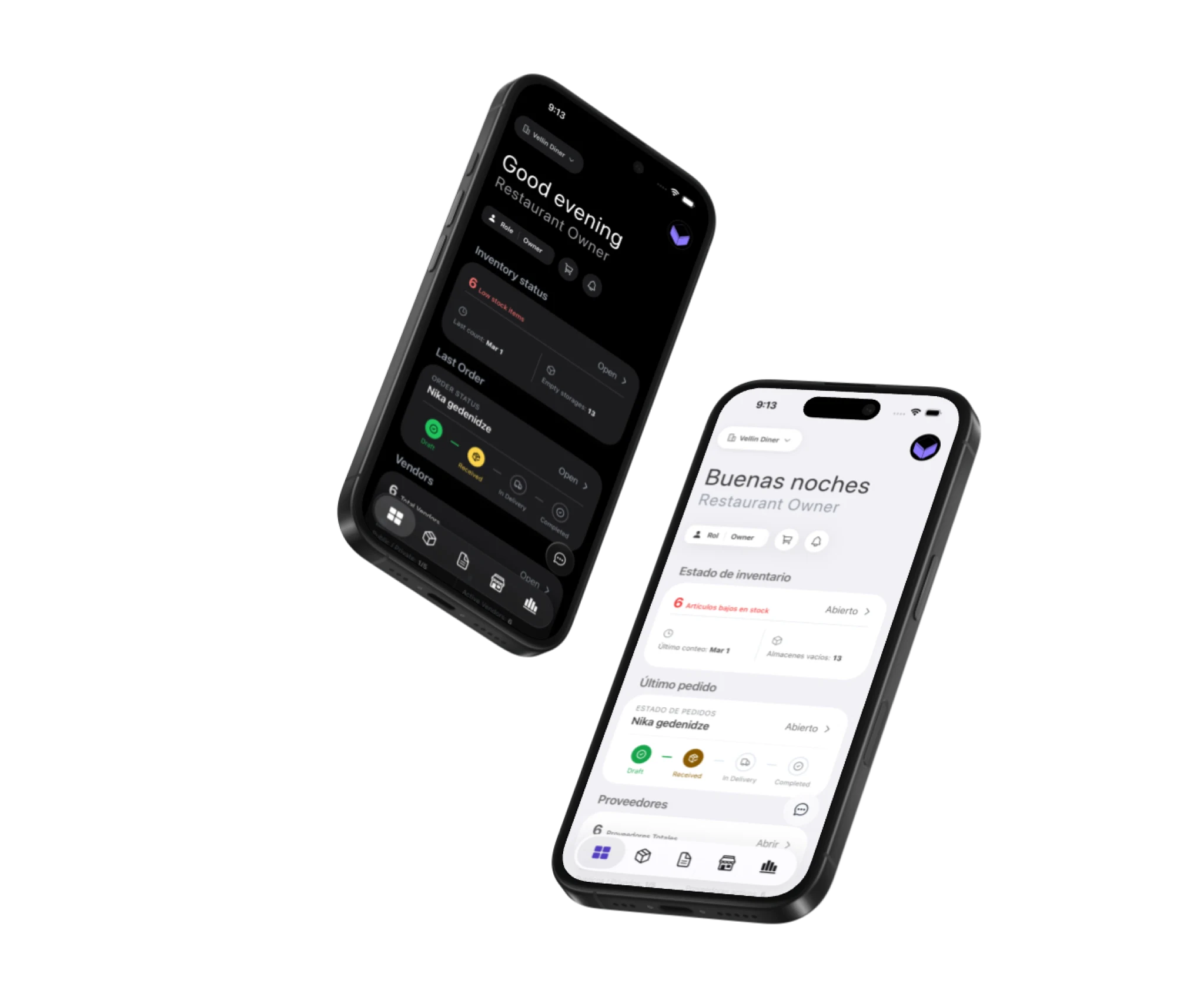 Vellin mobile ordering interface